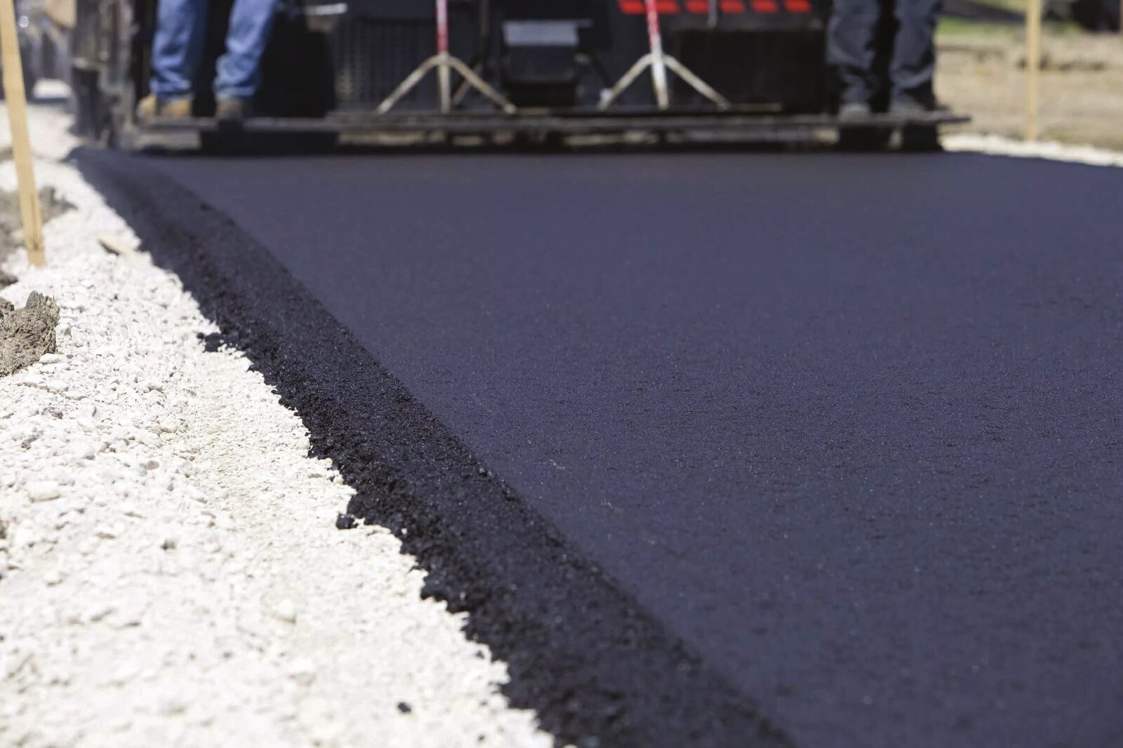 Close-up of freshly laid asphalt surface
